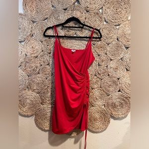 Garage Red Mini Dress Ruched